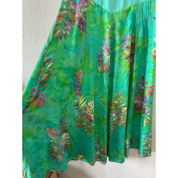 Soft Surroundings Women Small Sleeveless Green Floral Maxi Dress - Picture 4 of 8